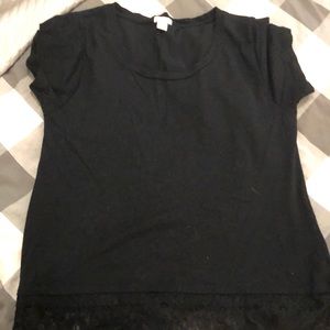 JCrew lace hem tee shirt